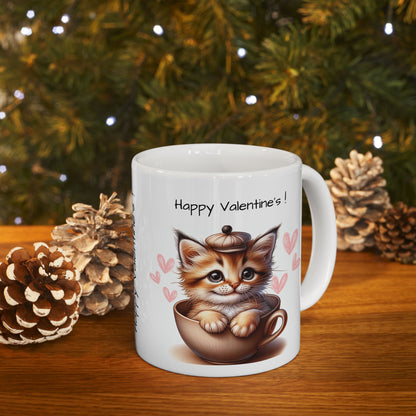 Cat in a Cup Valentine