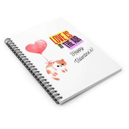 Love is in the Air Romantic Notebook Valentine's day Lovely Cat