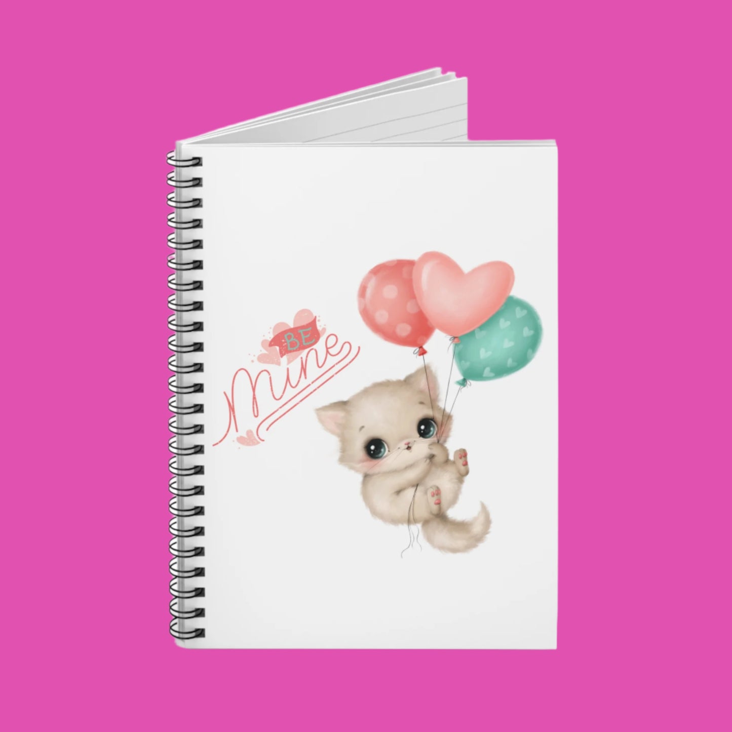 Be Mine Notebook Romantic Journal Valentine Gift Cat Lovers