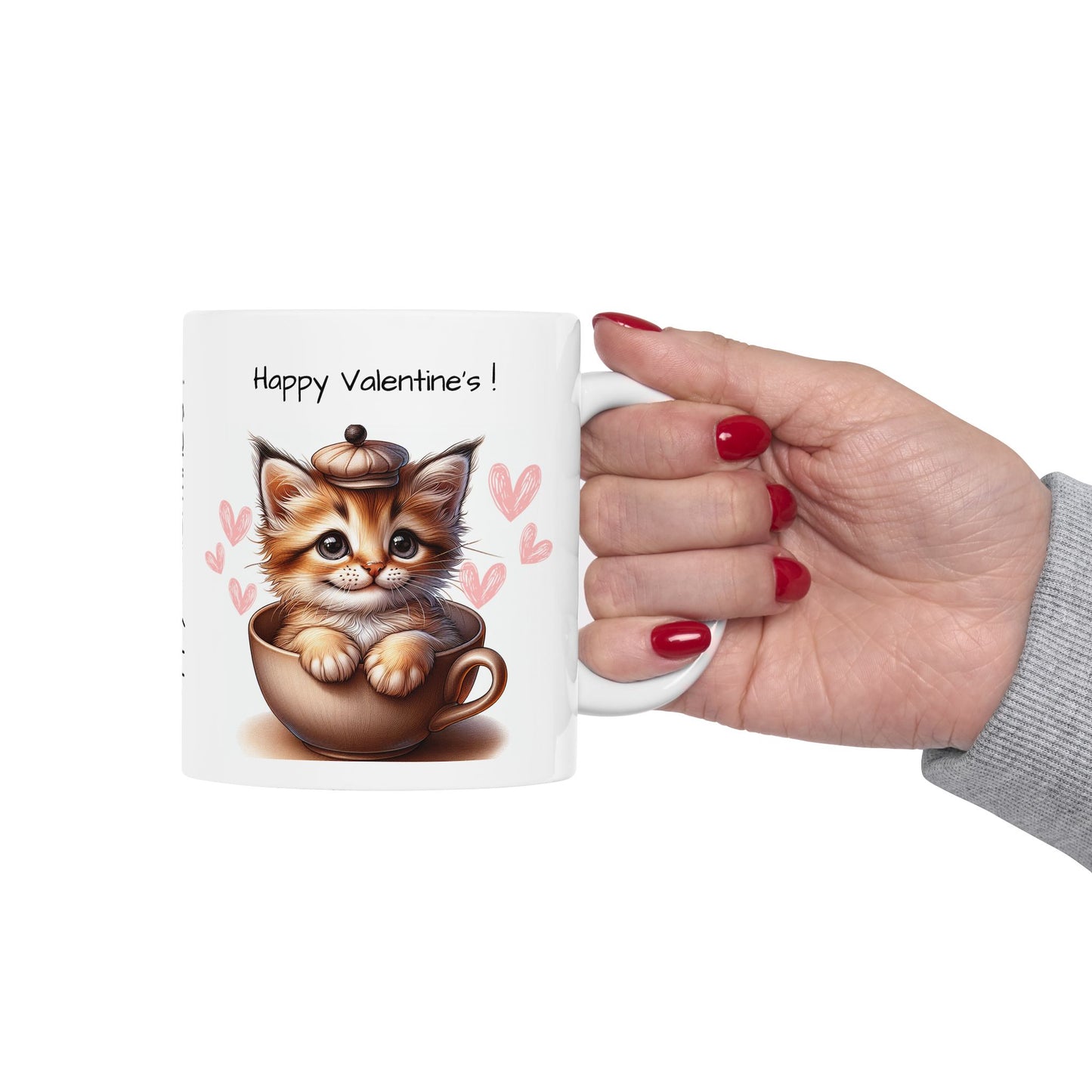 Cat in a Cup Valentine