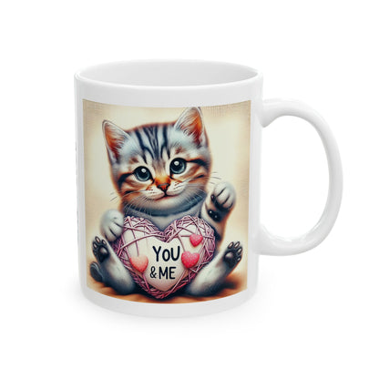 Custom Cat with a Heart Mug Valentine Gift