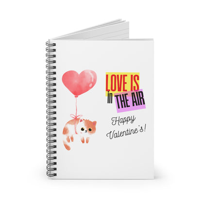 Love is in the Air Romantic Notebook Valentine's day Lovely Cat