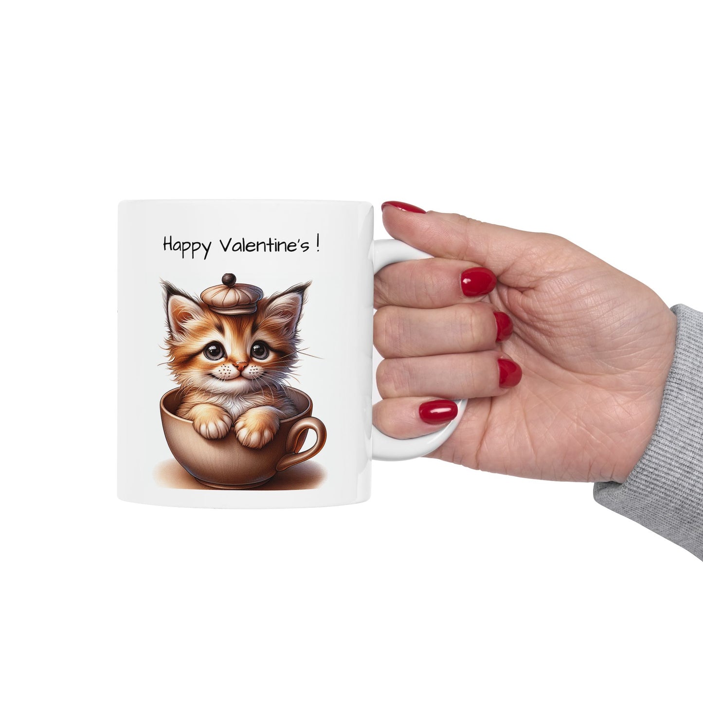 Custom Cat in a Cup Valentine