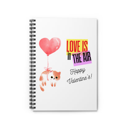 Love is in the Air Romantic Notebook Valentine's day Lovely Cat