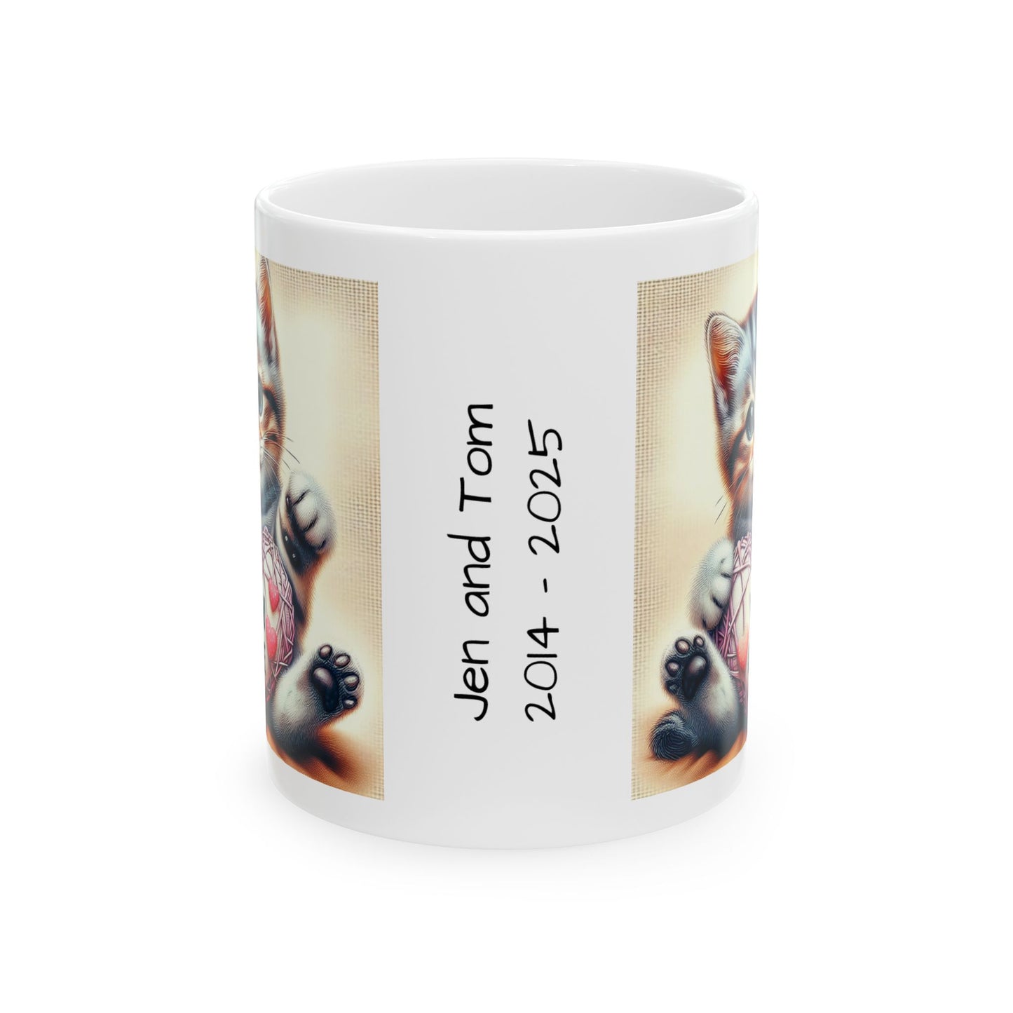 Custom Cat with a Heart Mug Valentine Gift