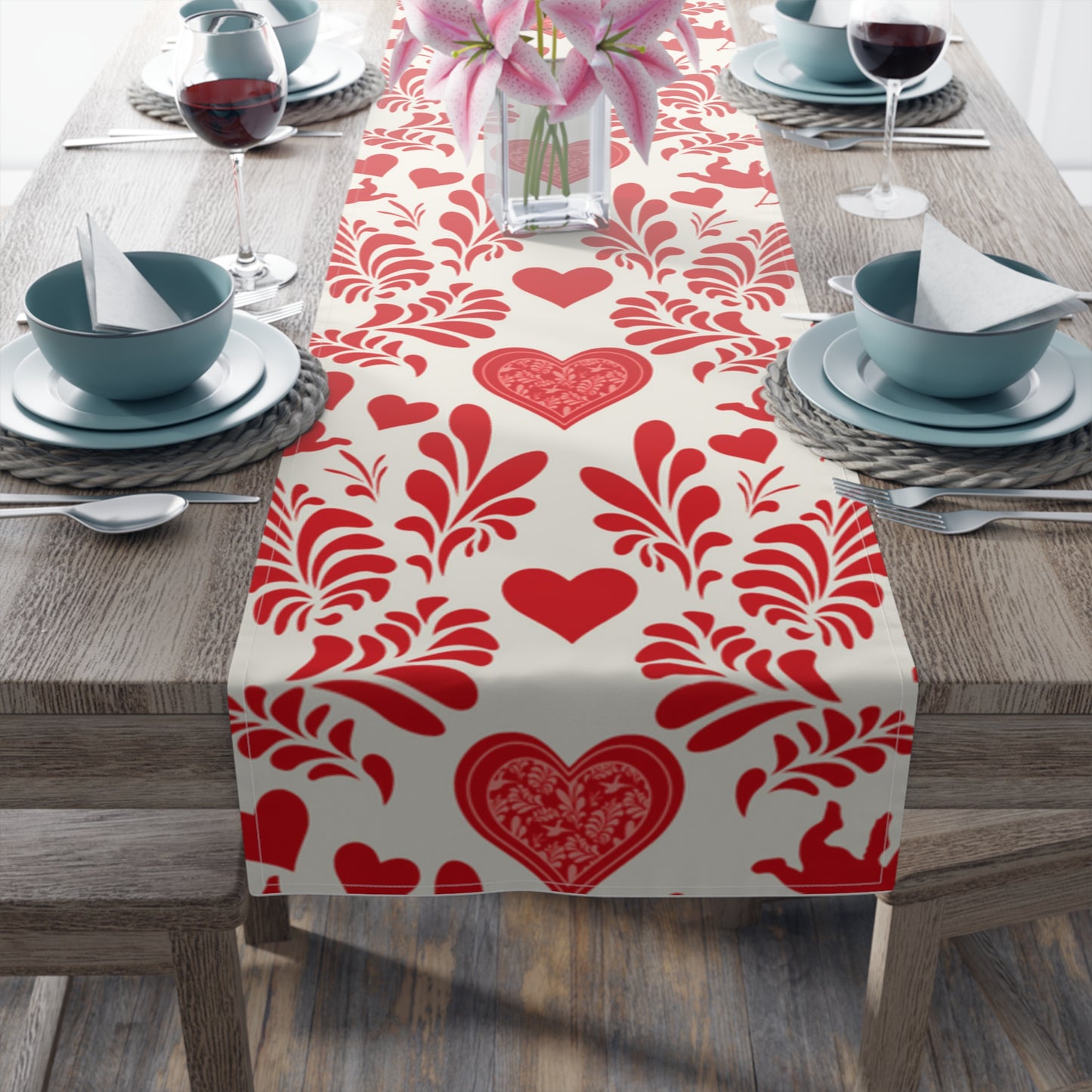 heart cupid table runner valentine day